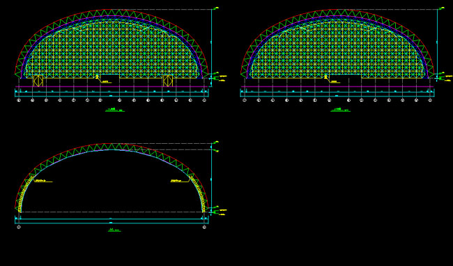 安陆跨度110米，拱高35_7米煤棚网架
